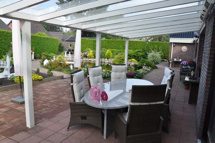 Kundebillede: Aluminiums terrasse tag Poly fritstående