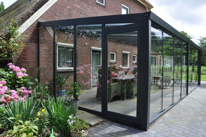 Kundebillede: Aluminiums terrasse tag Poly fritstående