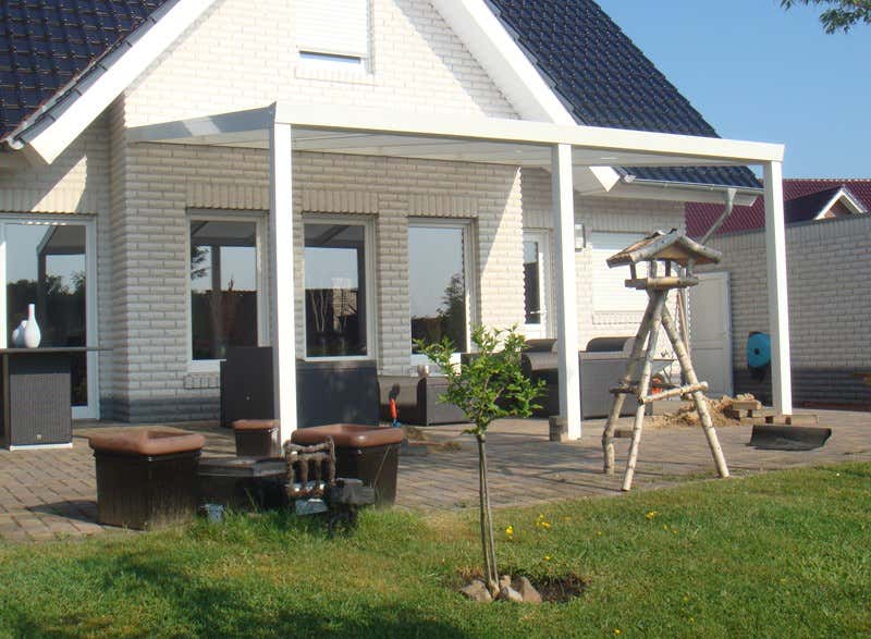 Kundebillede: Aluminiums terrasse tag Poly fritstående