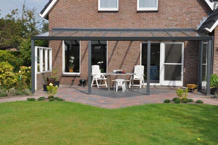 Kundebillede: Aluminiums terrasse tag Poly fritstående