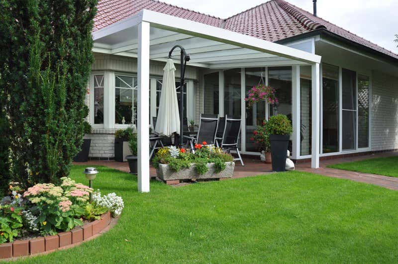 Kundebillede: Aluminiums terrasse tag Poly fritstående