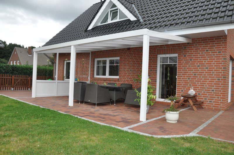 Kundebillede: Aluminiums terrasse tag Poly fritstående