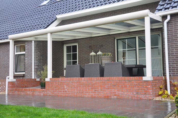 Kundebillede: Aluminiums terrasse tag Poly fritstående