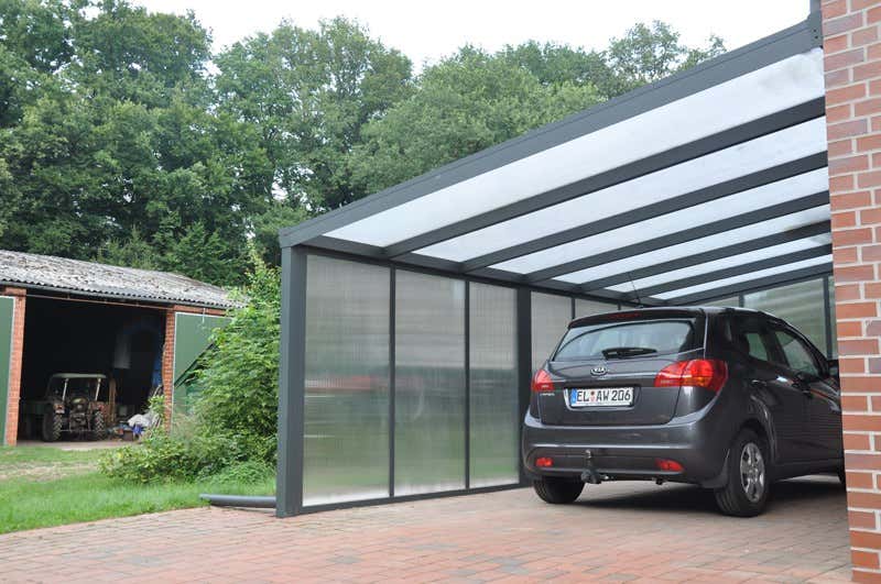 Kundebillede: Aluminiums terrasse tag Poly fritstående