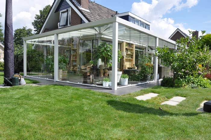 Kundebillede: Aluminiums terrasse tag Poly fritstående