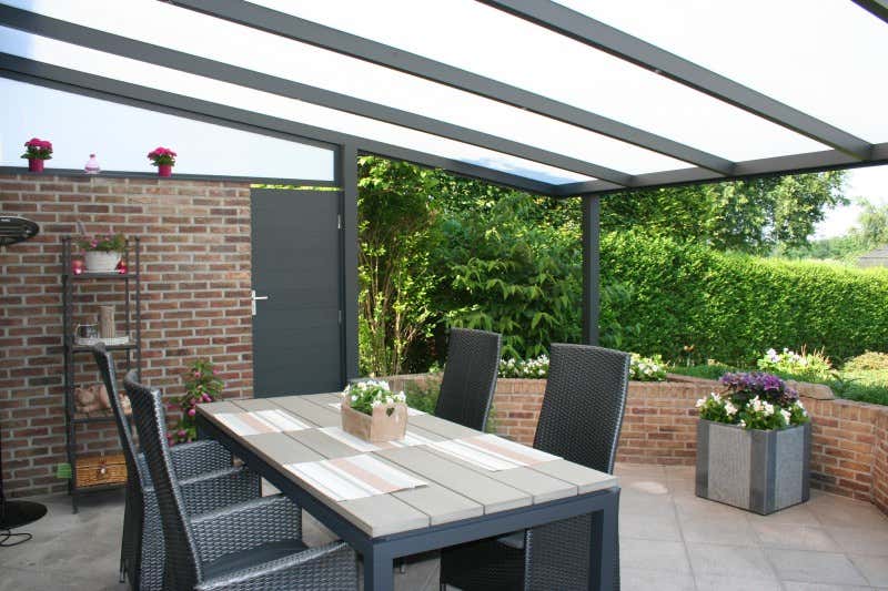 Kundebillede: Aluminiums terrasse tag Poly fritstående