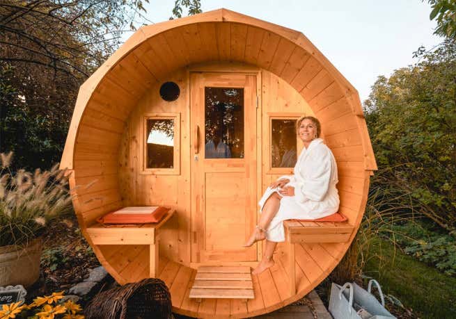 Kundebillede: FinnTherm tøndesauna Sam