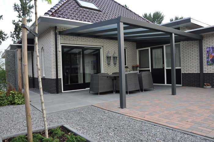 Kundebillede: Aluminiums terrasse tag Poly fritstående