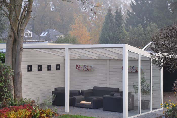 Kundebillede: Aluminiums terrasse tag Poly fritstående