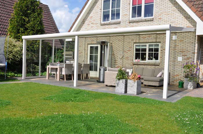 Kundebillede: Aluminiums terrasse tag Poly fritstående