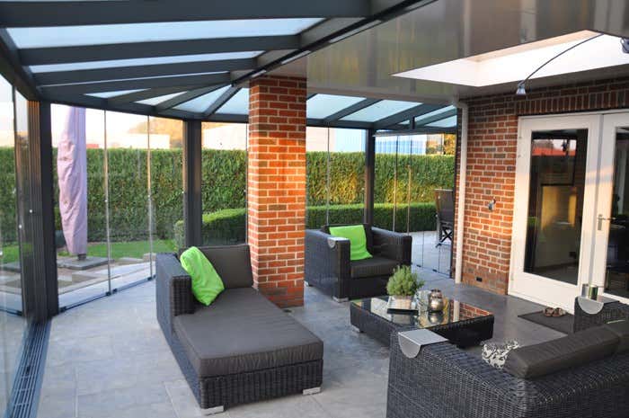 Kundebillede: Aluminiums terrasse tag Poly fritstående