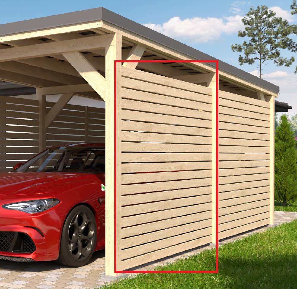 Modul til sidevæg til carport Ville