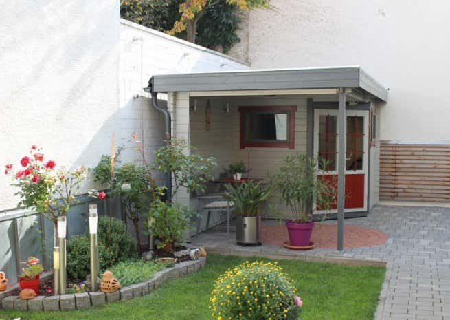 Kundebillede: 5-kantet havehus model Mosel-28 med fladt tag