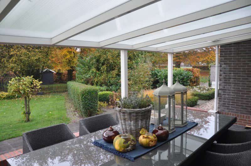 Kundebillede: Aluminiums terrasse tag Poly fritstående
