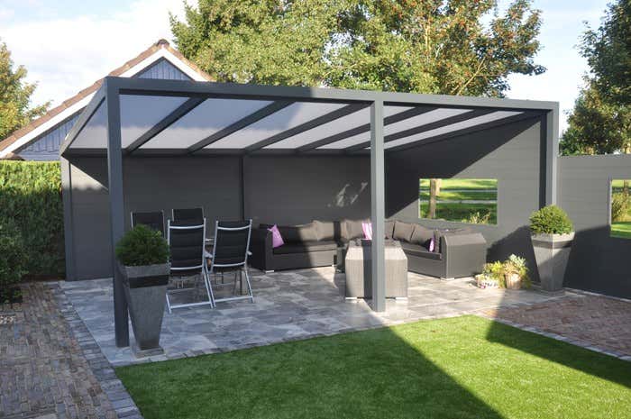 Kundebillede: Aluminiums terrasse tag Poly fritstående