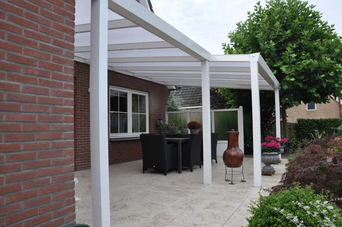 Kundebillede: Aluminiums terrasse tag Poly fritstående