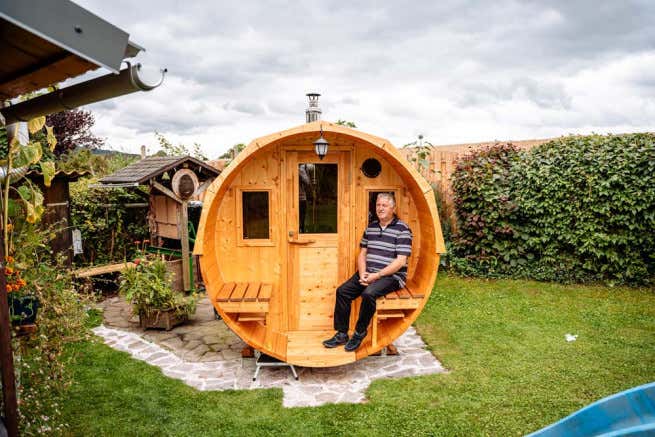 Kundebillede: FinnTherm tøndesauna Sam
