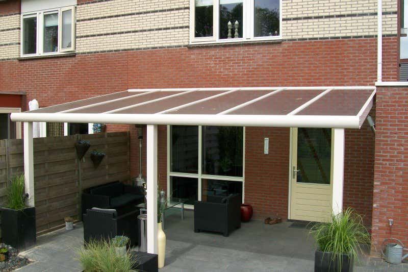 Kundebillede: Aluminiums terrasse tag Poly fritstående
