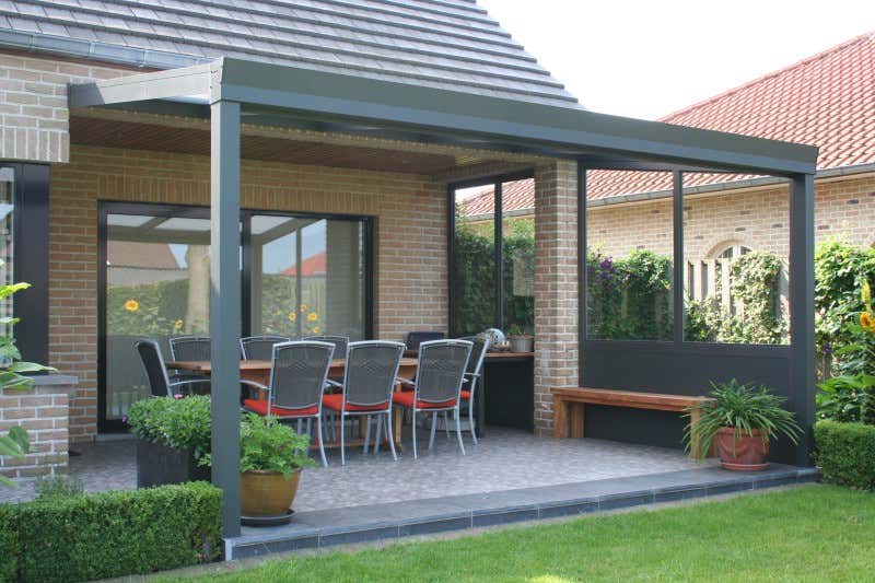 Kundebillede: Aluminiums terrasse tag Poly fritstående