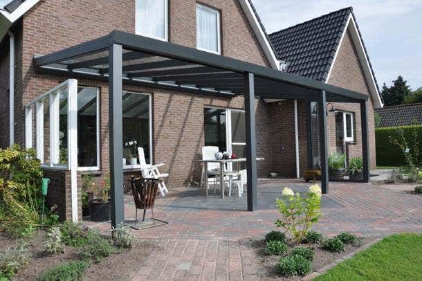 Kundebillede: Aluminiums terrasse tag Poly fritstående