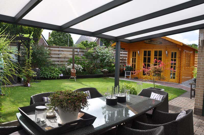 Kundebillede: Aluminiums terrasse tag Poly fritstående