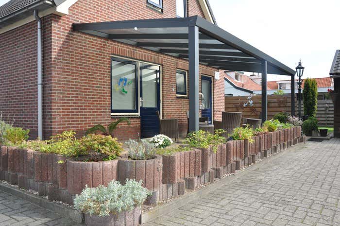Kundebillede: Aluminiums terrasse tag Poly fritstående