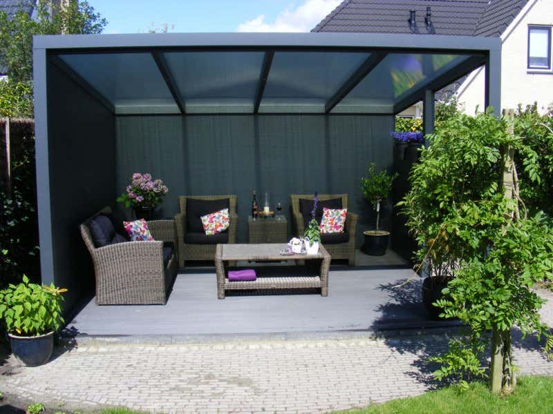 Kundebillede: Aluminiums terrasse tag Poly fritstående