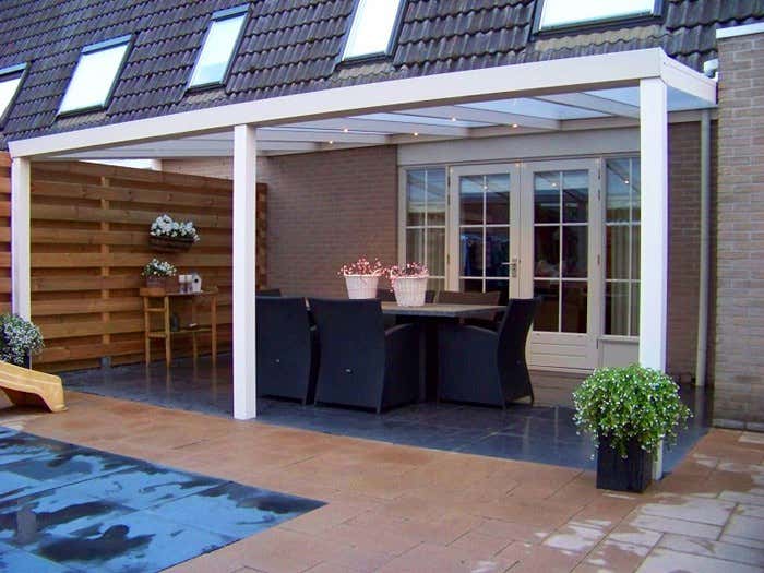 Kundebillede: Aluminiums terrasse tag Poly fritstående