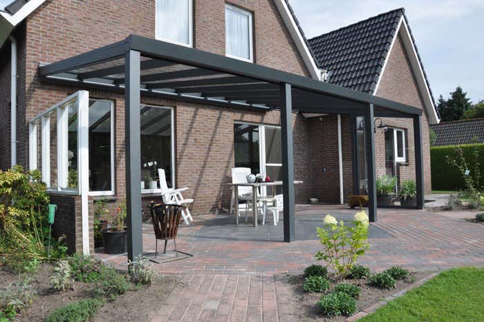 Kundebillede: Aluminiums terrasse tag Poly fritstående